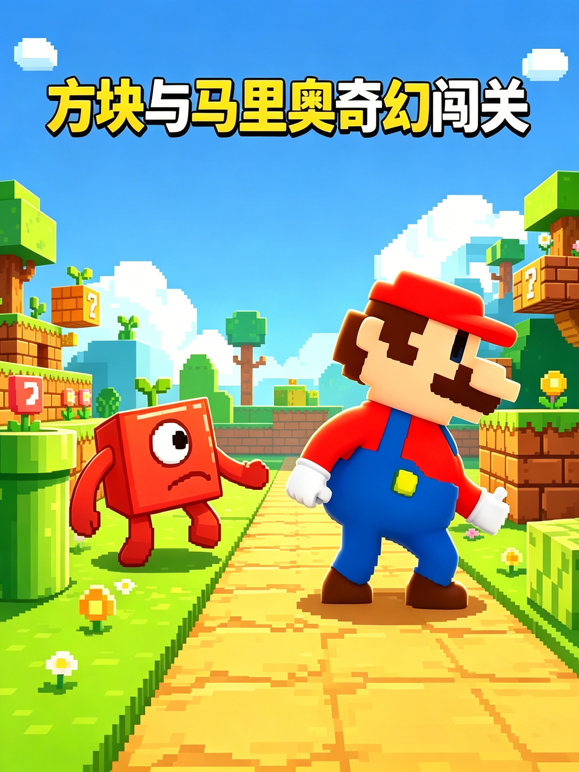 方塊與馬裏奧奇幻闖關